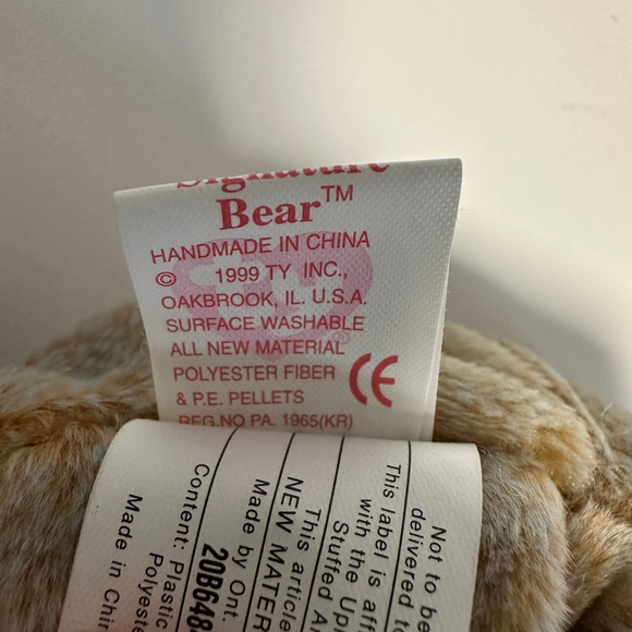 Ty Beanie Baby 1999 Signature Bear Plush Toy Gold Mint Canadian Tush Tag NWT NEW - Picture 11 of 16
